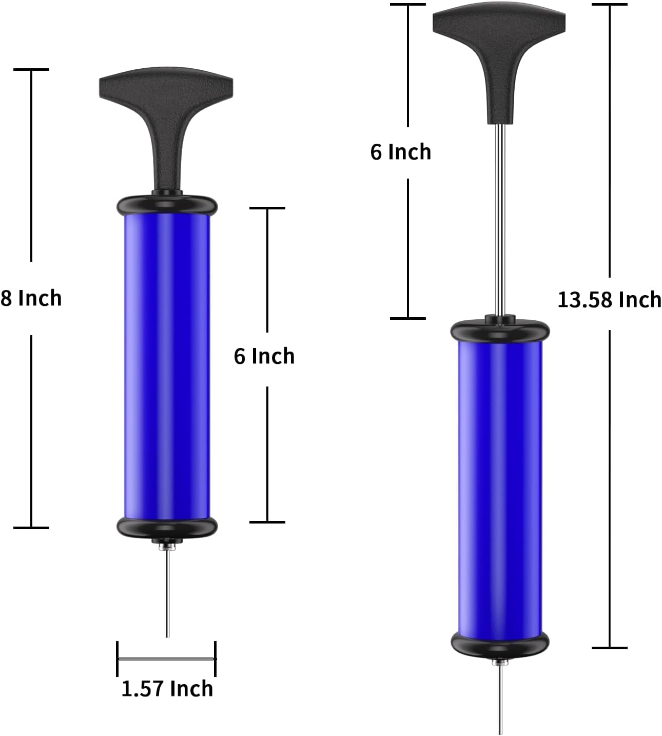Ball Pump,Sports Ball Pump with 5 Needles, Nozzle,Extension Hose,Carry Bag,Push & Pull Inflator System,Perfect for Volleyball,Basketball,Football,Soccer,Swim Inflatables,Water Polo -Blue