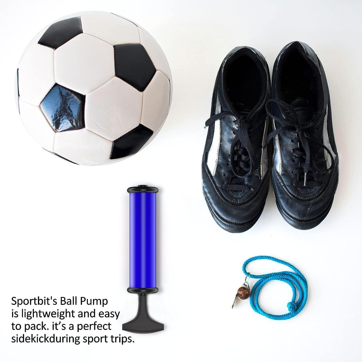 Ball Pump,Sports Ball Pump with 5 Needles, Nozzle,Extension Hose,Carry Bag,Push & Pull Inflator System,Perfect for Volleyball,Basketball,Football,Soccer,Swim Inflatables,Water Polo -Blue