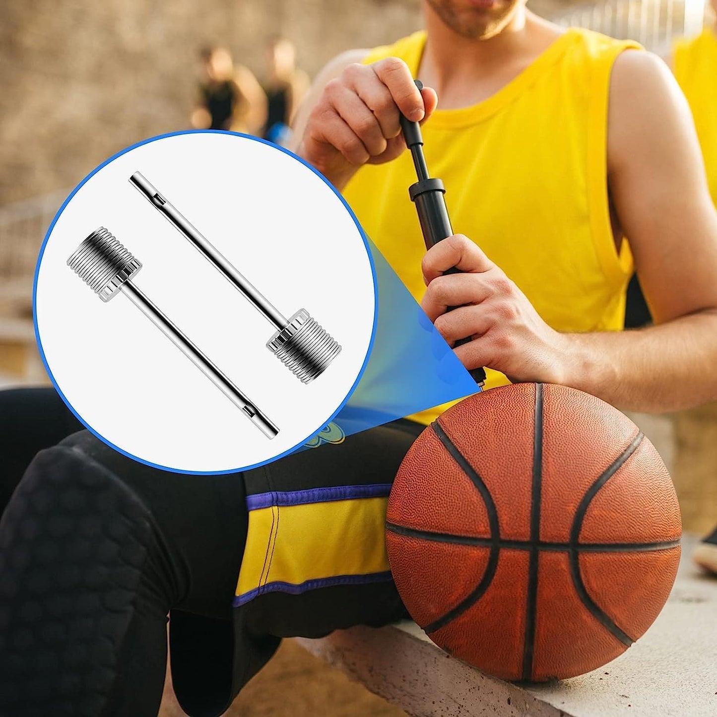 Air Pump Needle 35pcs, Ball Inflation for Basketball, Soccer, Volleyball, Football or Rugby Balls Replacement Pin Inflating with Storage Box Silver