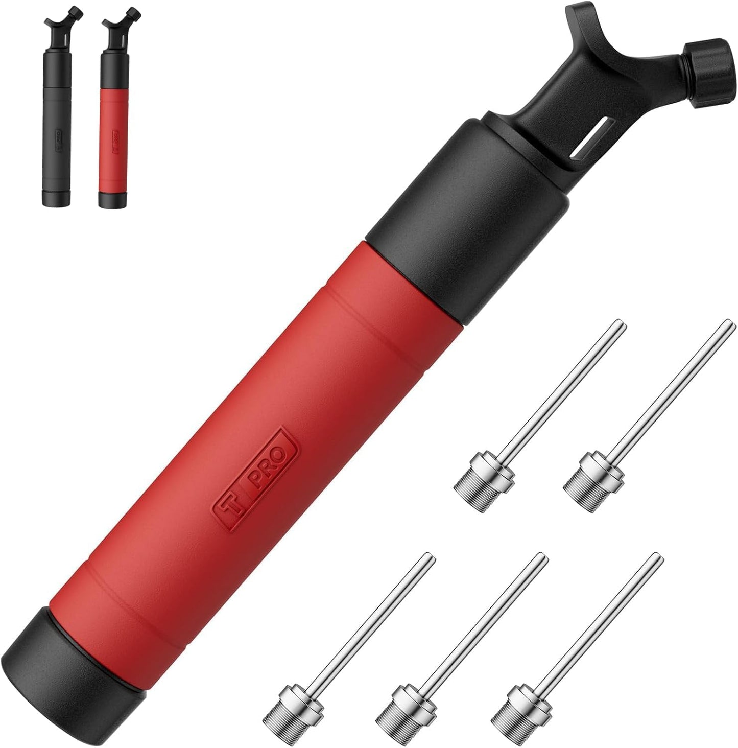 Ball Pump,Air Ball Pump Sports Ball Pump with 5 Needles,Air Pump,Nozzle, Push & Pull Inflator System, Perfect for Volleyball, Basketball, Football, Soccer, Water Polo,Swim Inflatables