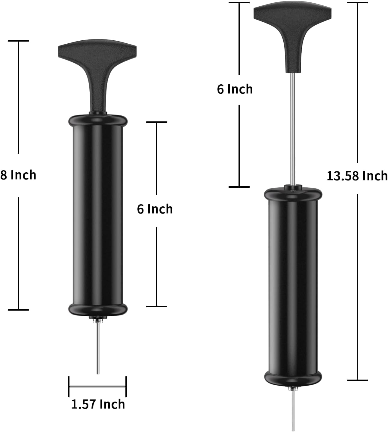 Ball Pump,Sports Ball Pump with 5 Needles, Nozzle,Extension Hose,Carry Bag,Push & Pull Inflator System,Perfect for Volleyball,Basketball,Football,Soccer,Swim Inflatables,Water Polo-black