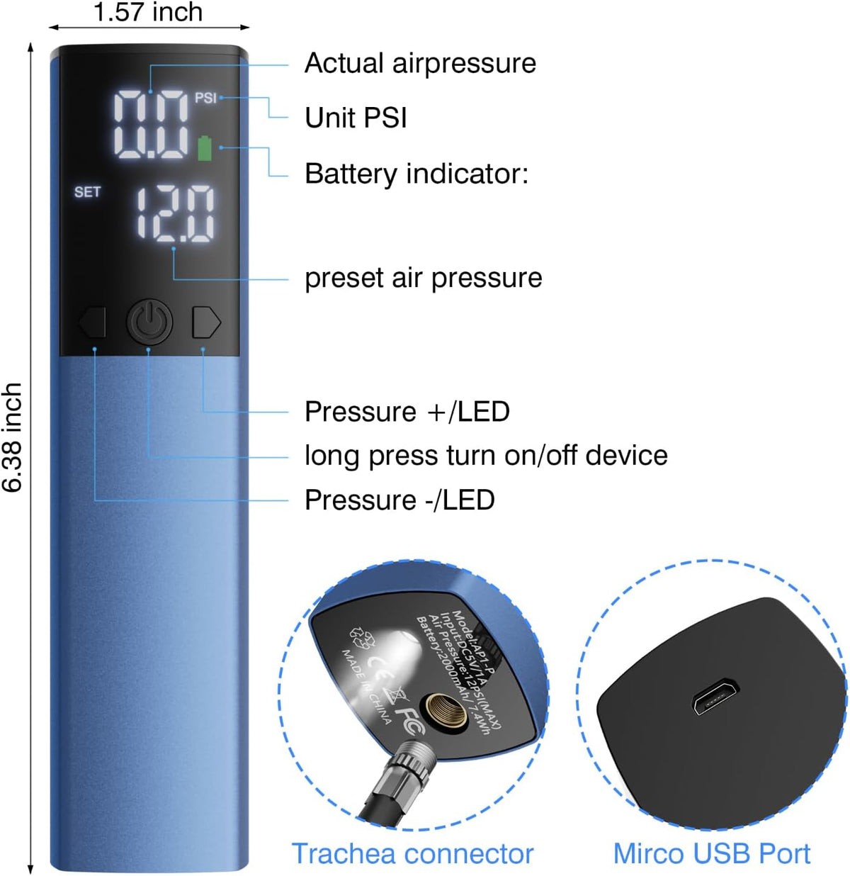Electric Ball Pump,Smart Air Pump Portable Fast Inflation Accurate Pressure Gauge and Digital LCD Display for All Sport Balls Basketball Football Soccer Volleyball (2Pin & 2Nozzle & 1Spout)