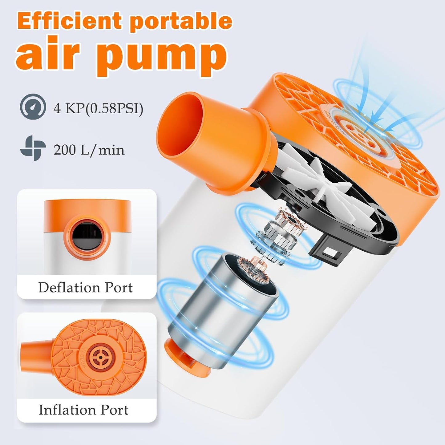 Mini Air Pump Ultra Air Mattress Pump AA Battery Powered Electric Pumps Small Air Pump for Inflatables to Inflate Deflate for Air Bed,Pool Floats,Vacuum Storage Bags,Air Mattress,Swim Ring