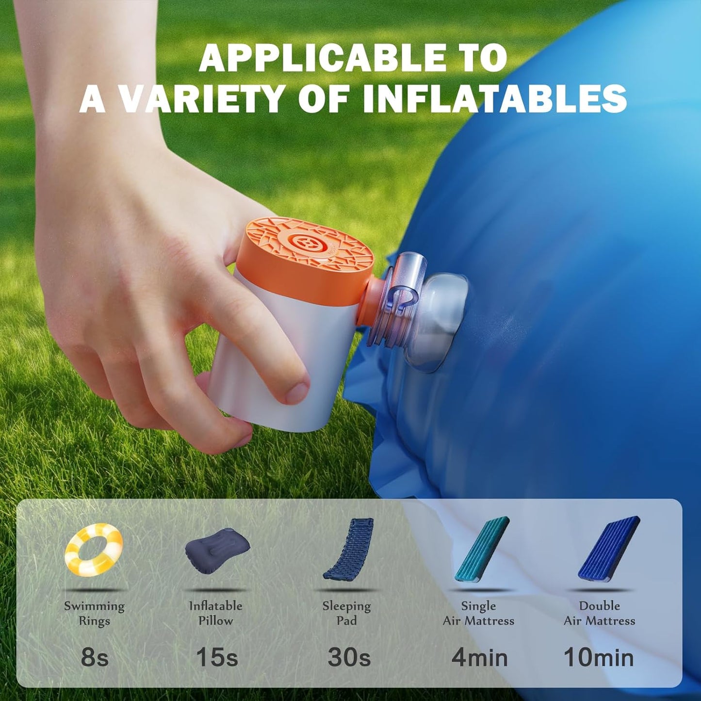 Mini Air Pump Ultra Air Mattress Pump AA Battery Powered Electric Pumps Small Air Pump for Inflatables to Inflate Deflate for Air Bed,Pool Floats,Vacuum Storage Bags,Air Mattress,Swim Ring