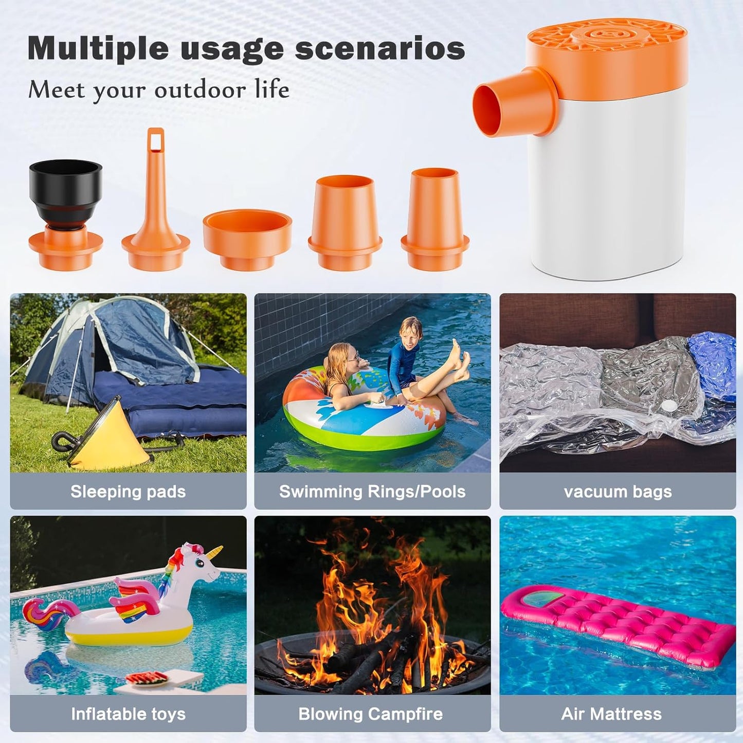 Mini Air Pump Ultra Air Mattress Pump AA Battery Powered Electric Pumps Small Air Pump for Inflatables to Inflate Deflate for Air Bed,Pool Floats,Vacuum Storage Bags,Air Mattress,Swim Ring