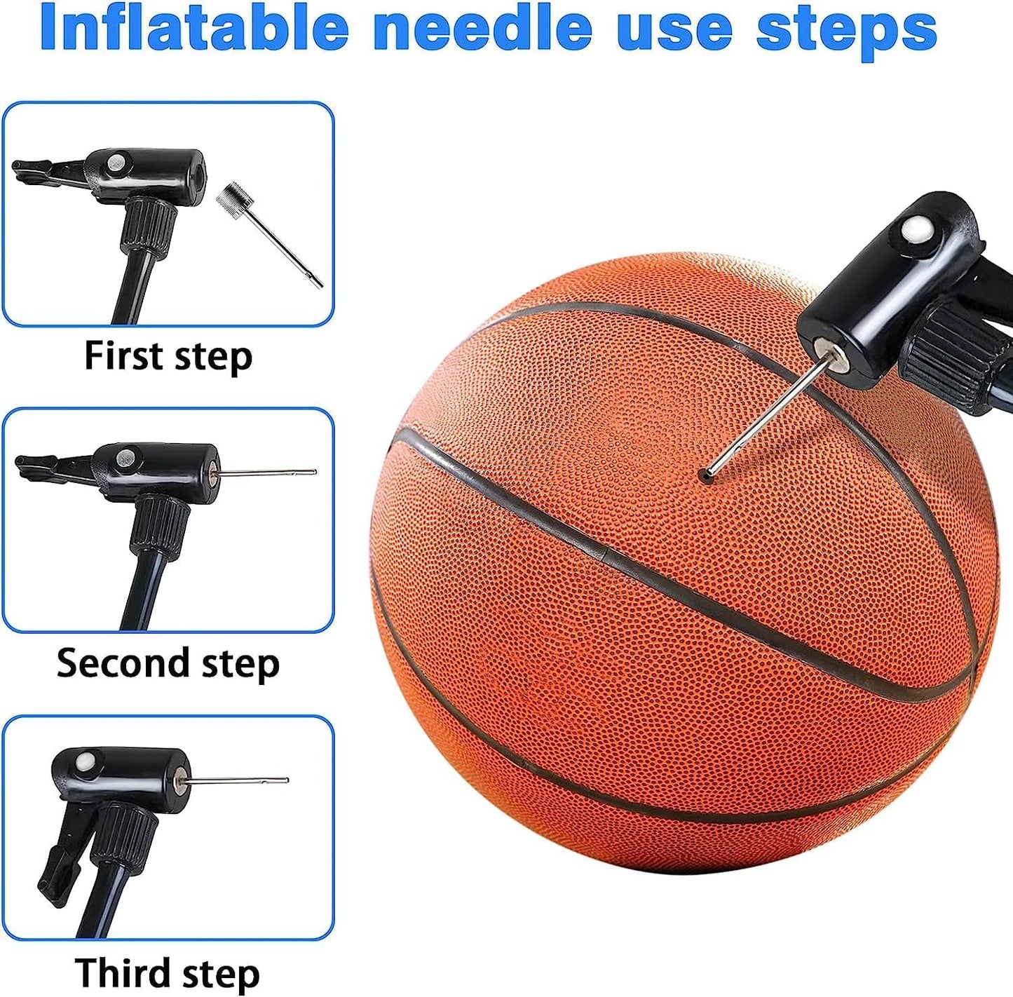 Air Pump Needle 35pcs, Ball Inflation for Basketball, Soccer, Volleyball, Football or Rugby Balls Replacement Pin Inflating with Storage Box Silver